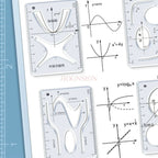 8pcs/set Multi functional geometric ruler, student drawing ruler, mathematical drawing design template