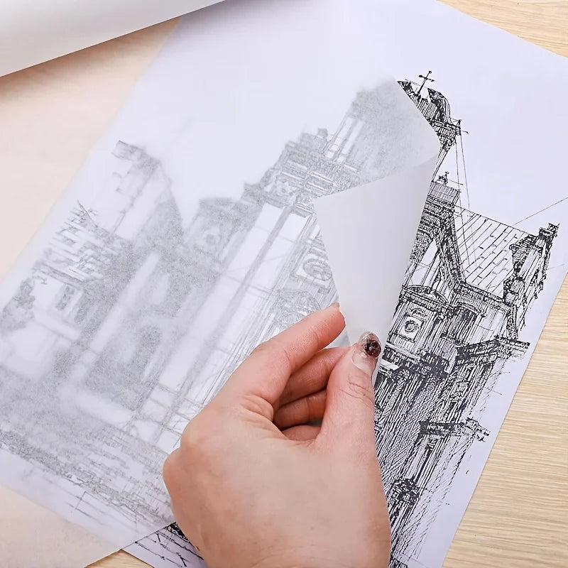 17in x 25yd, White Trace Paper Pattern Paper Translucent Tracing Paper for Sewing, Drawing, Sketching, Gift Wrapping