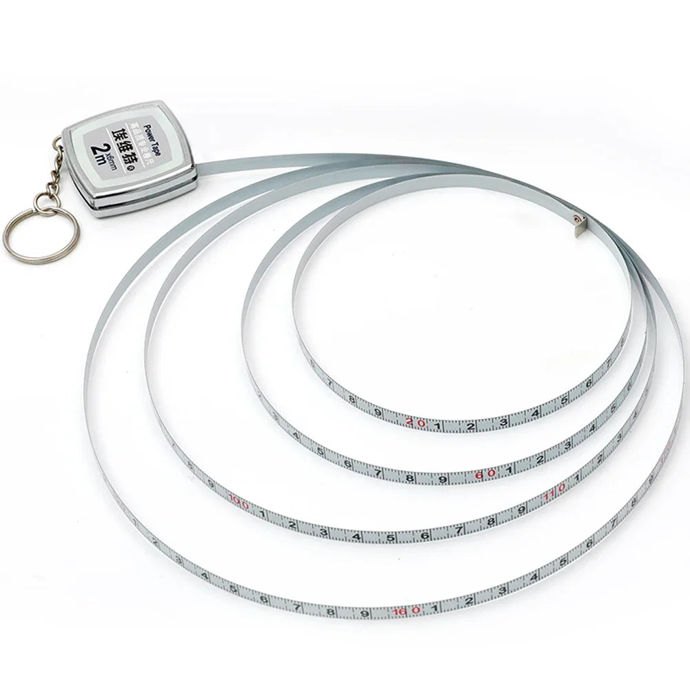 Key Ring Tape Measure Keychain Gauging Tools Retractable Ruler Pull Ruler Measuring Tools Stainless Steel Portable