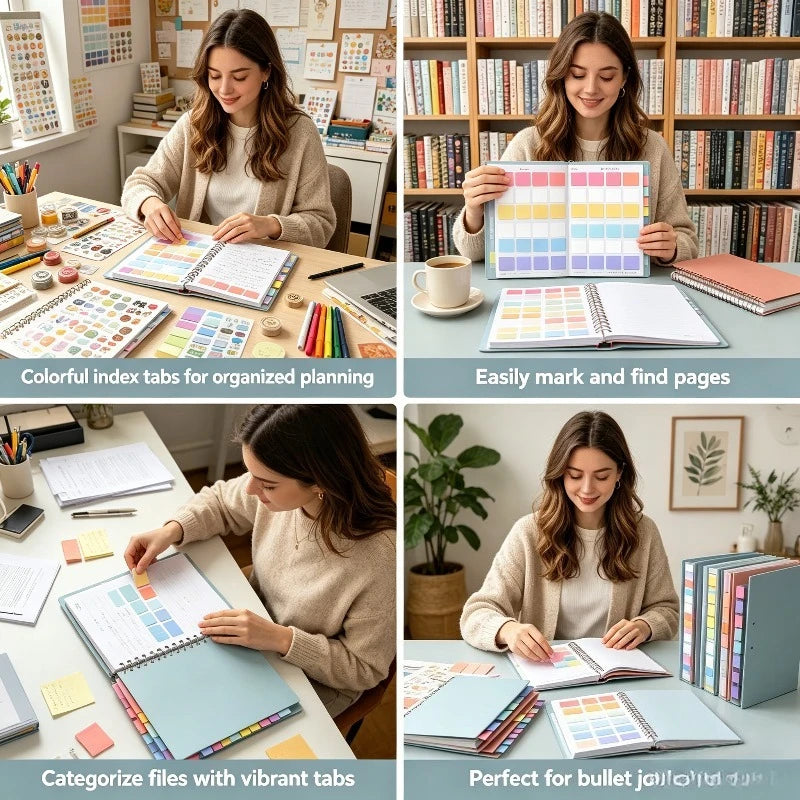 120pcs Quick And Suitable for Page Markers, Reusable Writable Plastic Index Tabs with Numbered/Alpha-Beta for Binder Dividers