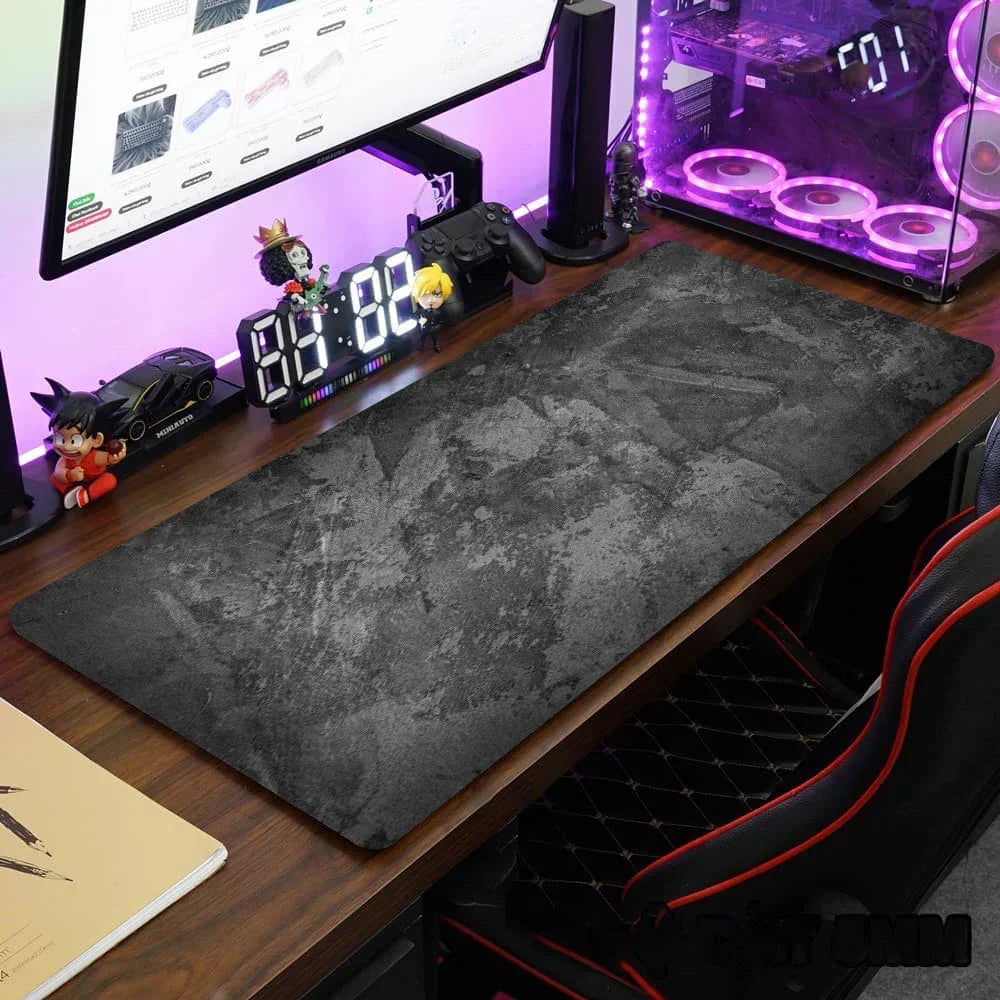 Large size table mat HD printing anti-slip design xxl desktop keyboard table mat gray series game mouse pad lock edge