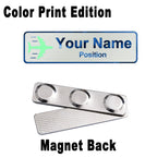 Custom Name Badge Engraved Personalized Name Plate Stainless Steel Custom Name Tag with Magnetic Pin Back Pin Clip