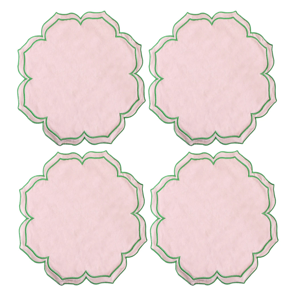 4PCS Cotton Napkins With Wavy Edge Embroidery Suitable for Dinner Wedding Hotel Christmas
