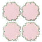 Lotus Shaped Embroidered Edge Napkins 4pcs/set Thickened Pure Cotton Breathable Placemats for Weddings Christmas Daily Party