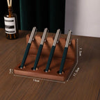 1PC Walnut Wood Multifunction Desk Organizer - Pen Holder, Phone Stand & Storage Solution for Office and School