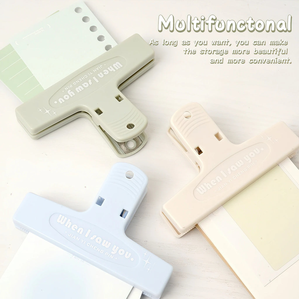 1pcs When I Saw You White Paper Clip Large Binder Clips Diary Page Marker Office School Binding Tools Bag Accessories A7871