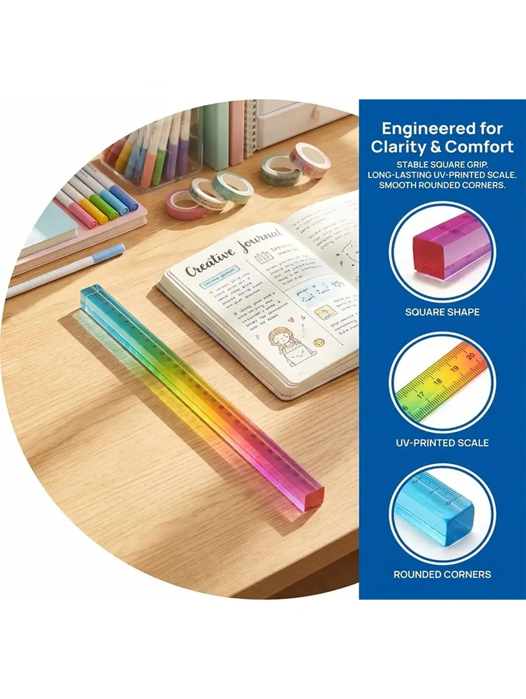 Random Color Cube Ruler Geometry Drawing Tool for Learning Stationery Drawing Measurement Mathematics Teaching Aids