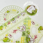 Cartoon 4pcs Ruler Set, Acrylic Straight Ruler Triangle Ruler Protractor, Cute Stationery Measuring Tools for Students