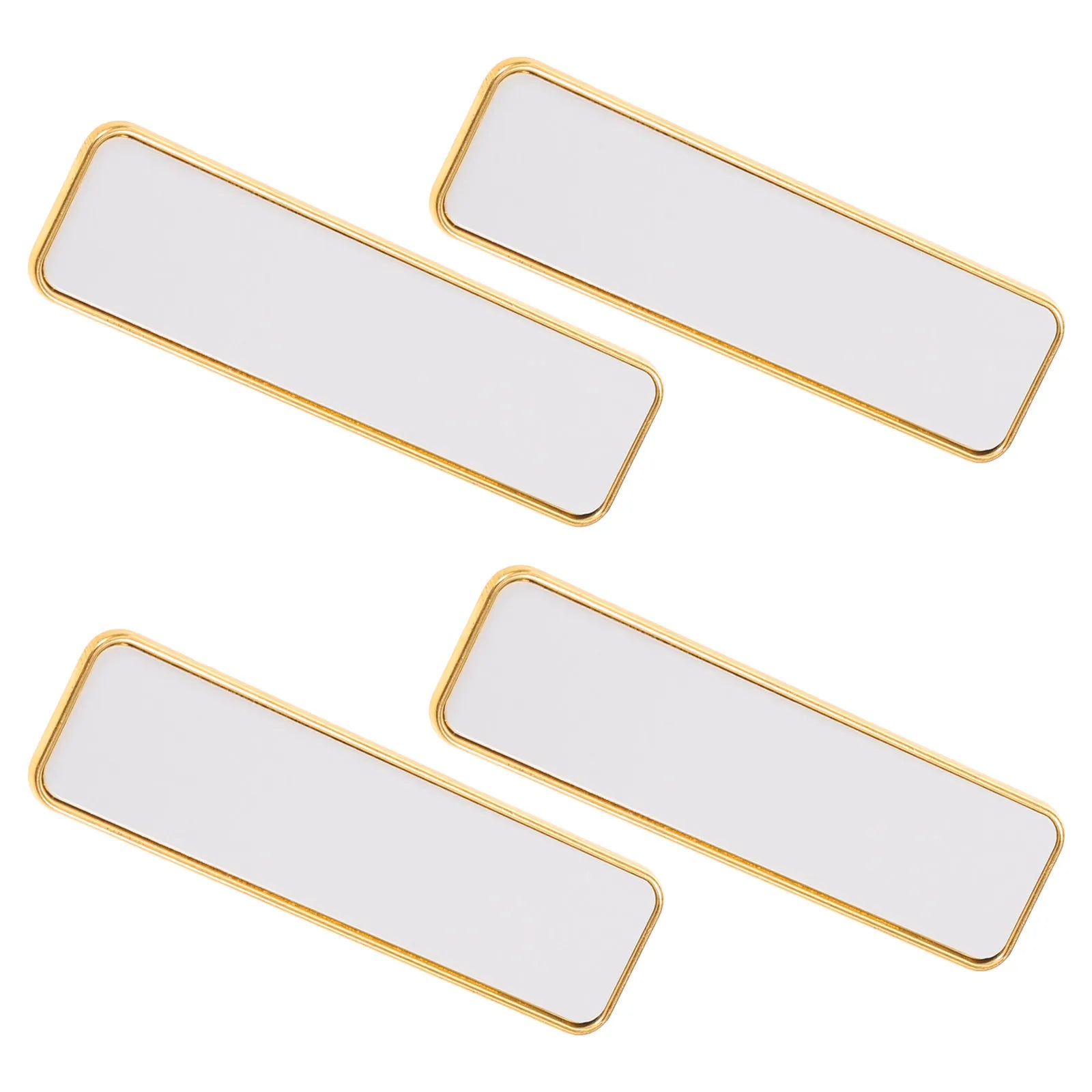 4Pcs Blank Name Badges Sublimation Ready Premium Alloy Metal Name Tags with Pin Back for Employee Identification Work Office DIY