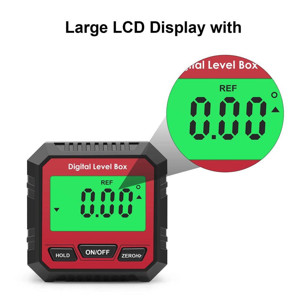 LCD Digital Angle Gauge Magnetic Protractor Inclinometer Mini Level Meter 360 Degree Angle Finder Goniometer for Decoration