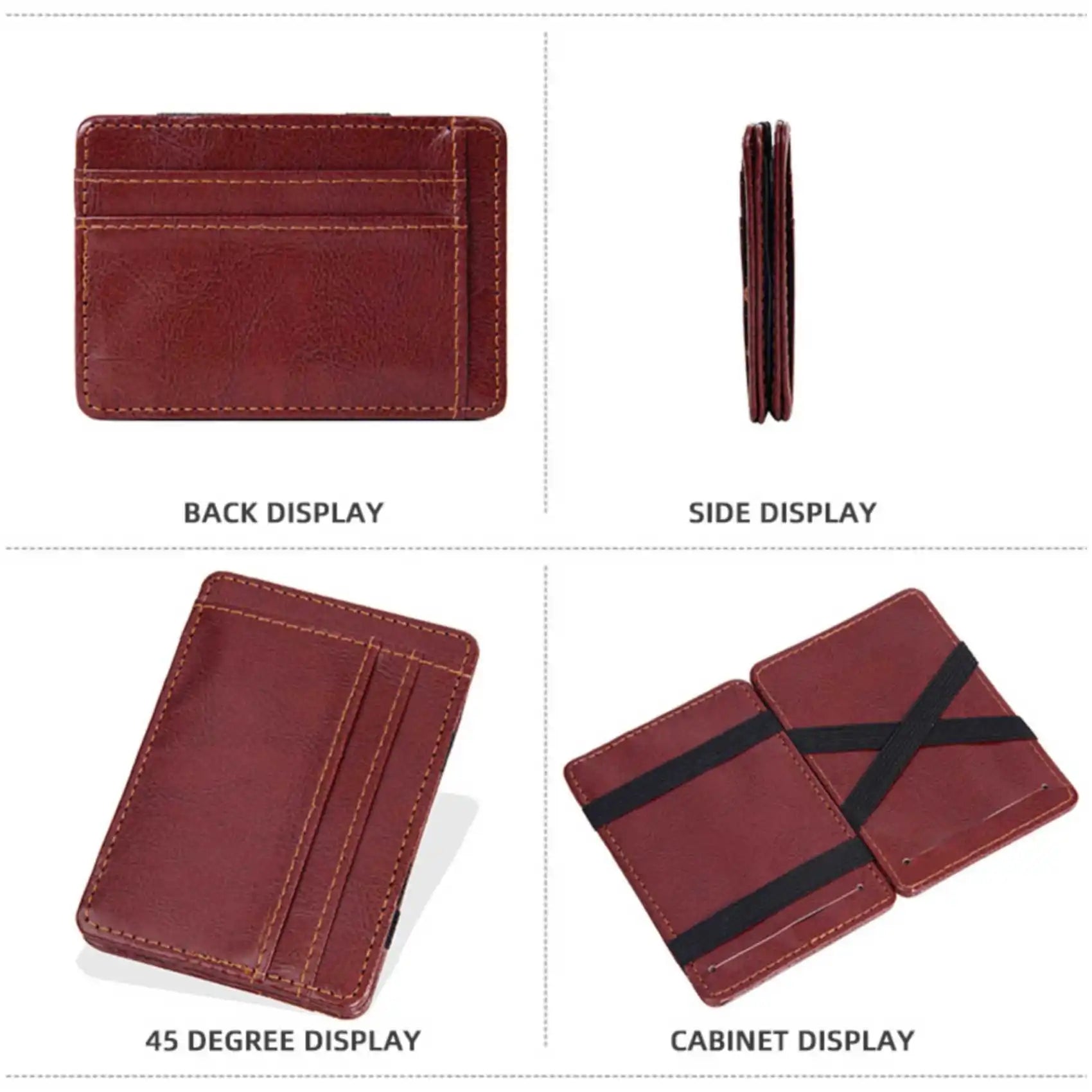 Business Thin Multi-Functional Short Bifold Card Holder Simple Elastic Nylon Belt Multi-Slot Wallet