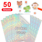 50 Sheets A4 Transparent Printable Vinyl Sticker Paper Glossy White Self-Adheisve Copy Paper for Inkjet Printer DIY Crafts Tapes