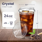 10 Sets Clear Plastic Cup with Sip lids 12//20/16 Disposable Cups for Iced Coffee or Juice Party  Smoothie Milkshake Cold Drinks