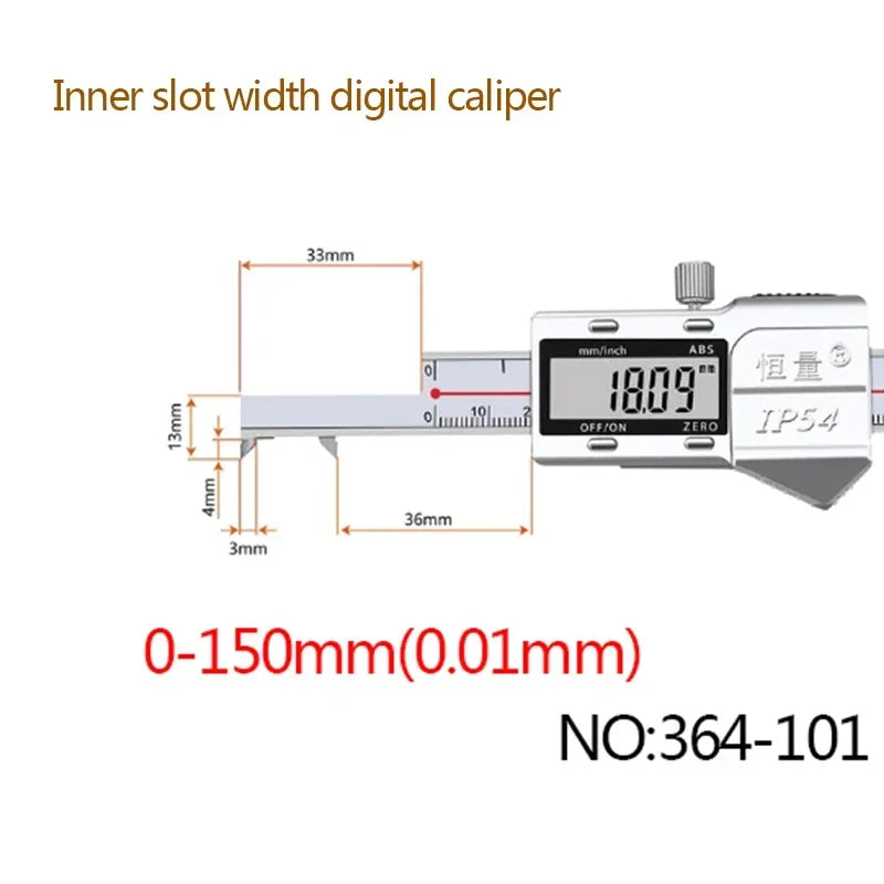 Electronic Inner Groove Width Digital Caliper 4-150 200mm High-Precision 0.01 Hole Inner Groove Measurement Tool