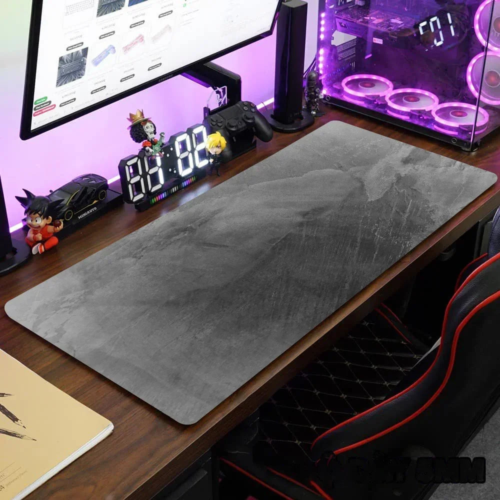 Large size table mat HD printing anti-slip design xxl desktop keyboard table mat gray series game mouse pad lock edge