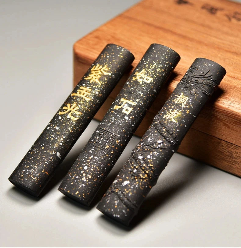 Ancient Method Soot Ink Stick High Quality Sumi Handmade Chinese Traditional Painting Calligraphy Ink Stone Supply for Artists