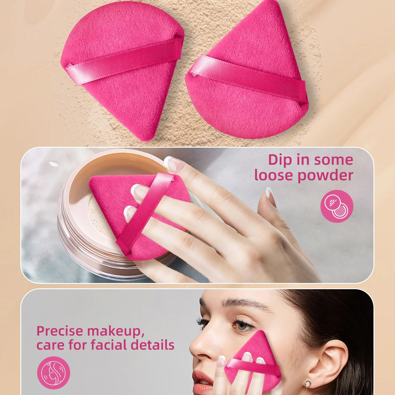 16PCS Pink Makeup Sponge & Powder Puff Set, Dry & Wet Use Foundation Blender, Latex-Free Beauty Tools with Storage Jar for Daily Makeup