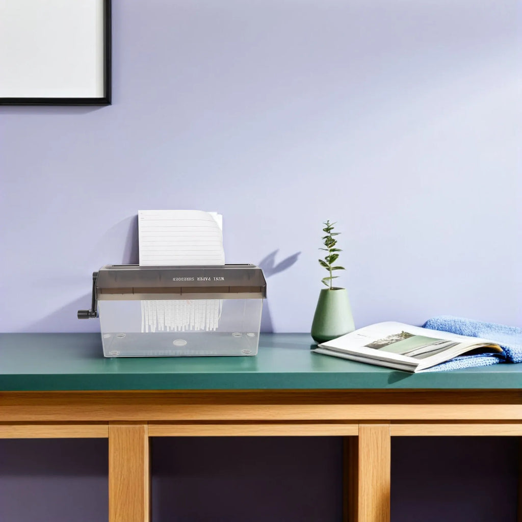 Portable Manual Paper Shredder Compact Desktop Mini Handheld Shredder for Home Office Document Shredding A4 Paper Bills