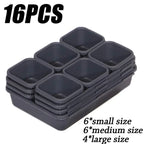 32PCS Desk Drawer Organizers 3 Size Plastic Interlocking Shallow Tool Organizer Tray Dividers Separators Storage Bins Container