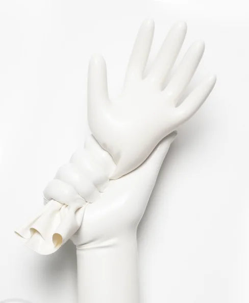 Transparent black Latex Gloves Women's Full Finger Rubber Gloves Wear