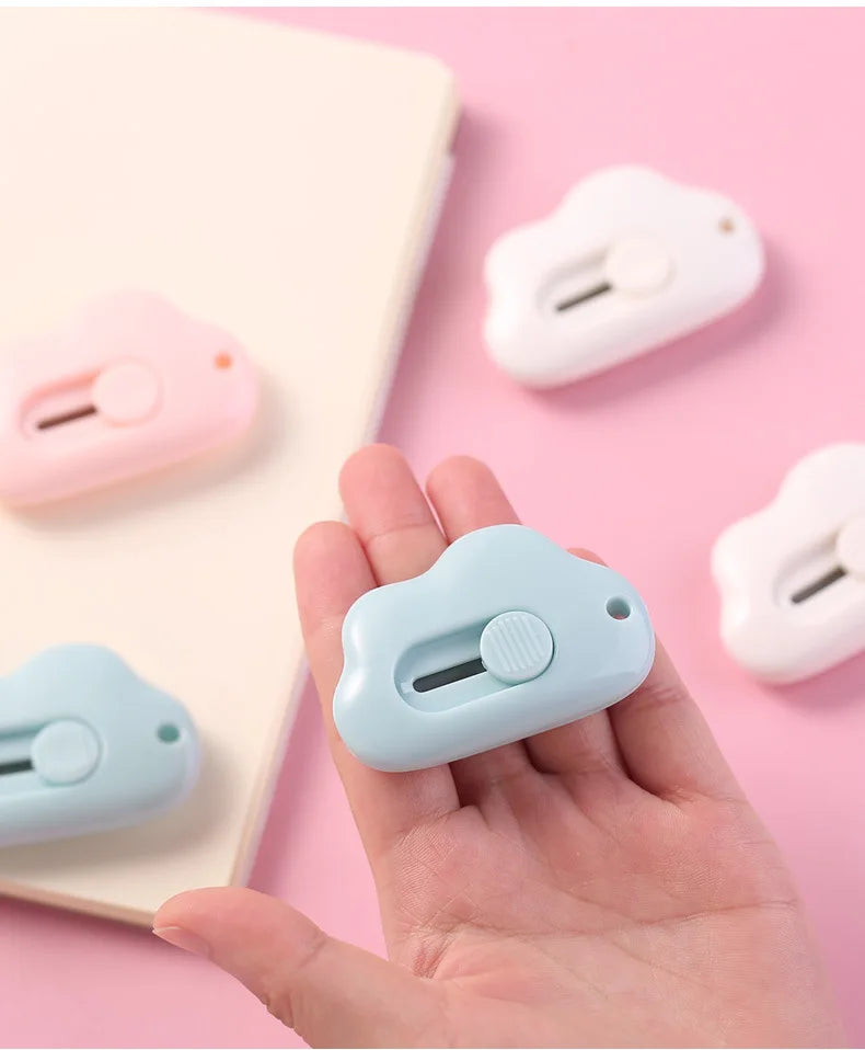 Portable Utility Knife Cloud Mini Students Paper Knife Office Utility Knife Safety Knife Letter Opener Mini Cutter Box Opener