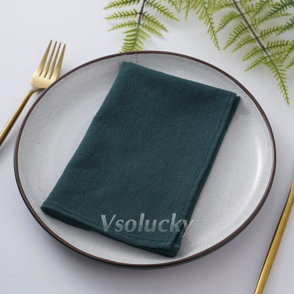 Cloth Napkin 40x40cm Washed Cotton Plain Washed Cotton Soft Rustic Table Napkin for Wedding Christmas Party Daily Family Meals