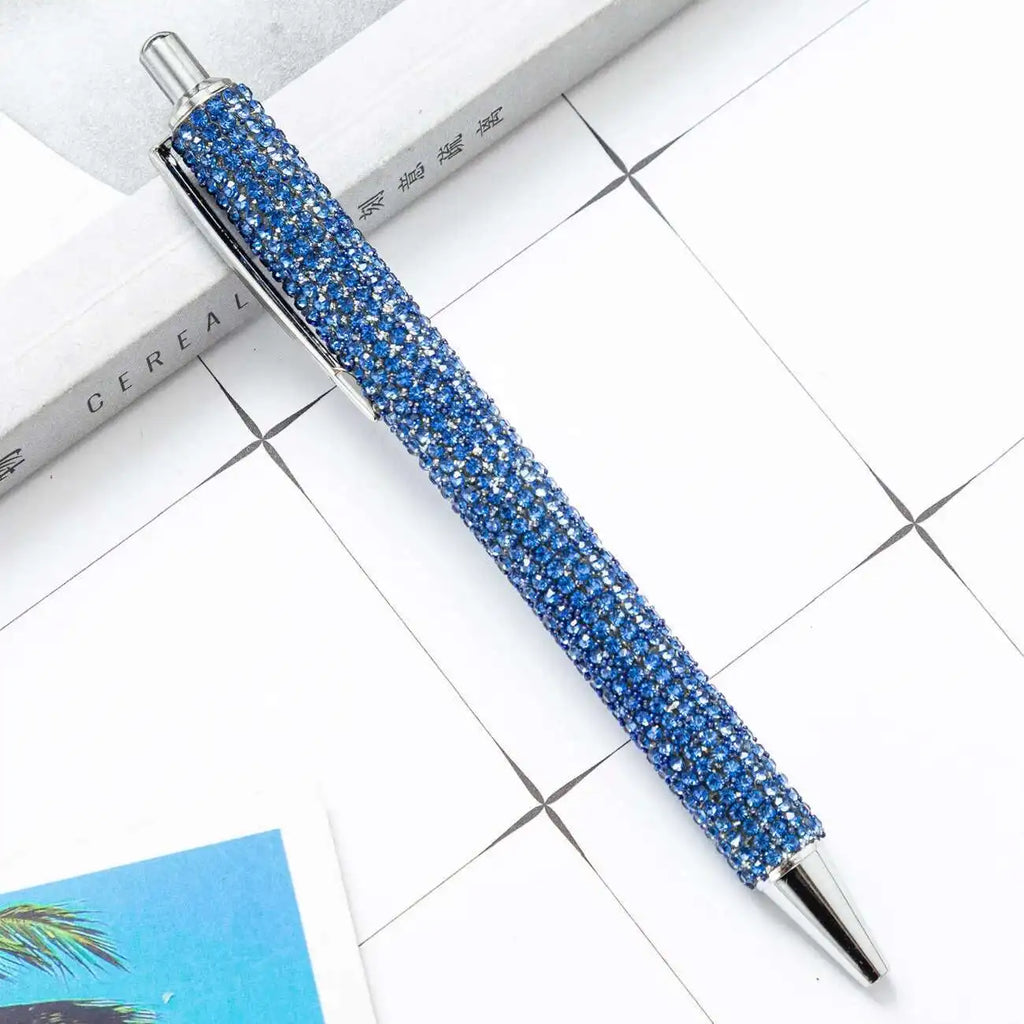 1 Piece Lytwtw's Ballpoint Pen Luxury Rhinestone Cute Wedding Rose Gold Metal Stationery School Office Supply High Quality Pens
