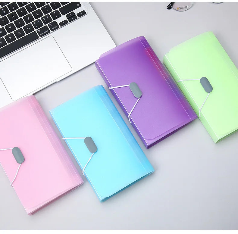 A6 Expanding File Folder Buckle Wallet Organ Bag Documents Folders Organizer File Pouch Bill Folder Family School Office Binder