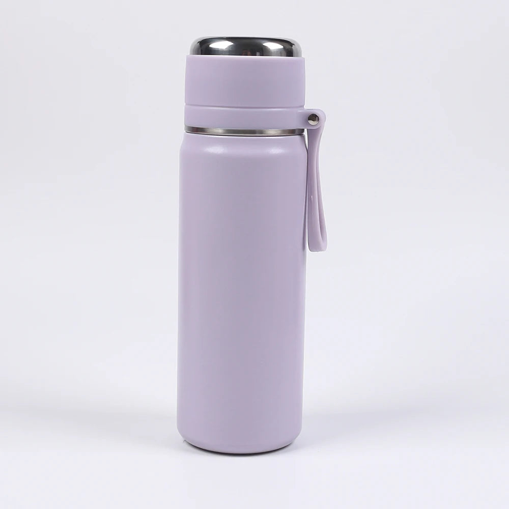 Stainless Steel Thermos Bottle 500ml/16.9oz And 600ml/20oz Vacuum Insulated Water Bottle With Handle Travel Insulated Cup