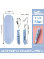2pcs, Any Name Cutlery Set Easter Gifts,For Boys and Girls,School Lunch,Birthday Gifts,Christmas Gifts,Custom Engraved Custom