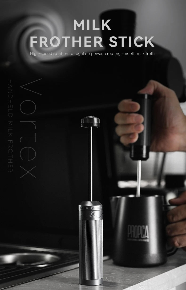 MUVNA 3-Speed Electric Milk Frother,Stainless Steel Handheld Coffee Mixer|Milk Beater&Foamer for Cappuccino/Latte Barista Tool