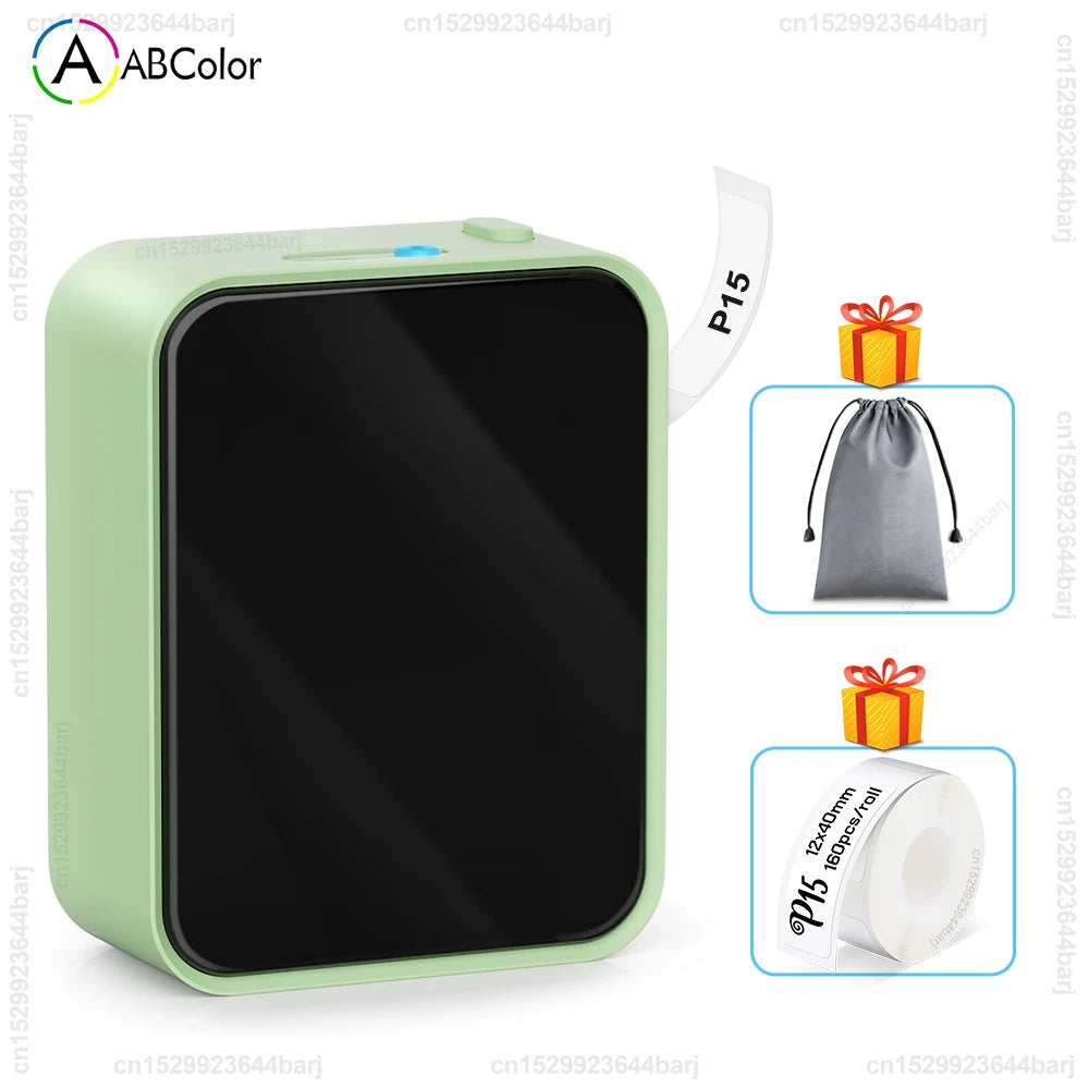 P15 Wireless Bluetooth Thermal Label Printer Mini Portable Adhesive Label Maker Fast Printing Similar as Marklife P15 P12 L12