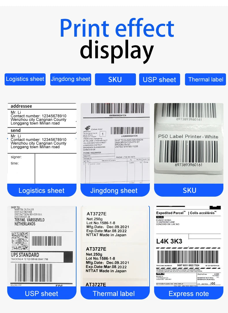 Marklife Thermal Printer Black Bluetooth Inkless HD Printer Maker Compatible Mac,iOS,Windows For School Office Small Business