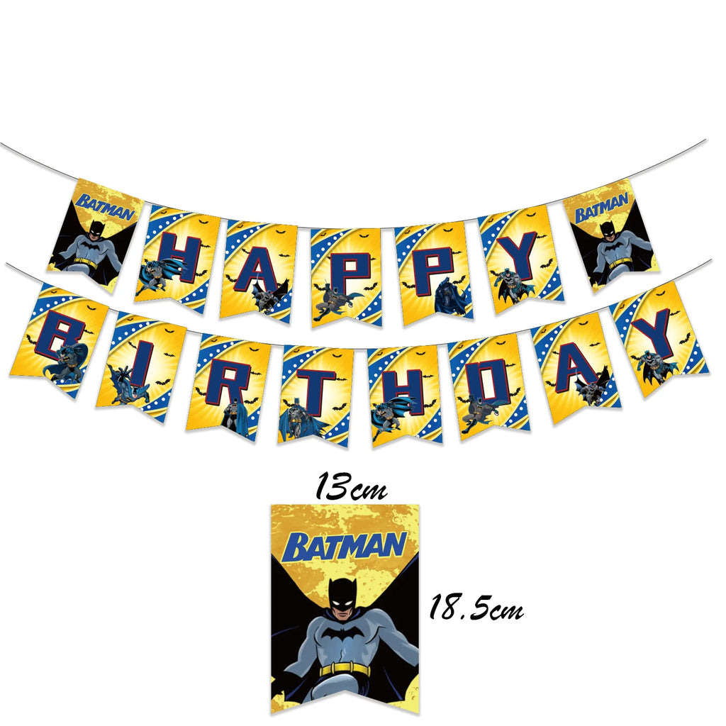 Batman Block Birthday Party Supplies Decoration Tableware Tablecloth Paper Cup Plate Napkin Cake Topper Kids Favors Gifts