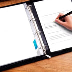 3-Ring Portfolio Binder, Leather With Pockets, Professional Organizer With Laptop Sleeve And Folder (Black)