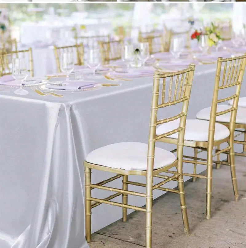 Rectangle Wedding Satin LargeTablecloth Bright Smooth Silk Table Cover Christmas Anniversary Dining Party high-end Table Decor