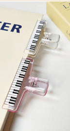 1Pc Music Style Piano Pattern Transparent Acrylic Clip Piano Score Fixed Binder Clamp Office Folder Student Test Paper Organizer