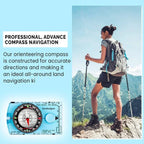 Waterproof Compass Outdoor Gadget Navigation Hiking Compass Camping Orienteering Backpacking Map Reading Compass for Scout Kids
