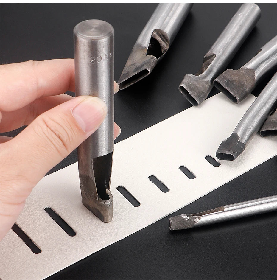 1Pcs Oval Faux Leathercraft Hole Punch Tool, 4mm Wide, 5-30mm Long for DIY Bags, Shoes & Belts - Heavy Duty Hand Crafting Tool