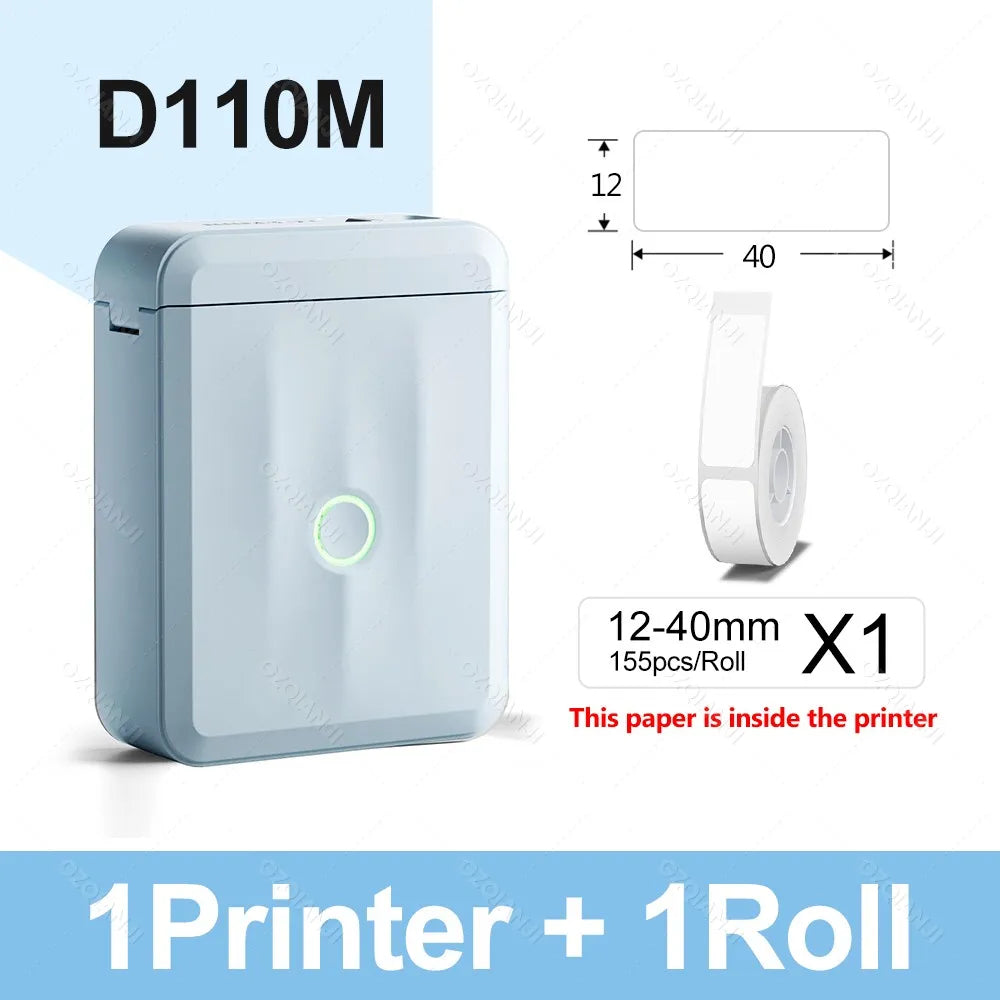 Niimbot D110 Label Printer Bluetooth Mini Adhesive Portable Smart Label Maker UV Without Ink For Office School Labeling Machine