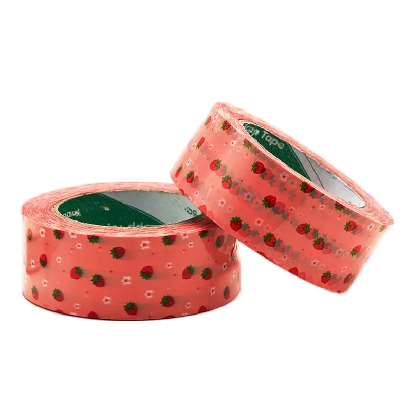 1pc 4.5cm X 100meters Strawberry Packing Adhesive Tape for Packaging Shipping Warp Sealing Plastic Tape Wholesale Supplies