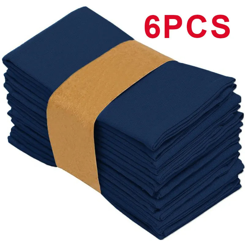Plain Colour Napkins Durable Polyester Thicken Placemat Reusable for Kitchen Dining  Wedding Decoration