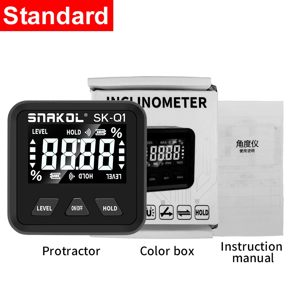snakol Angle Protractor 360 Degree Mini Electronic Digital Protractor Inclinometer Angle Finder Gauge Measurement Box