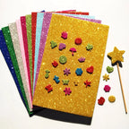 5Sheets 20*30cm Glitter Foam Paper Sparkles Paper for Children's Craft Activities DIY Cutters Handcraft Foam Paper Without Glue