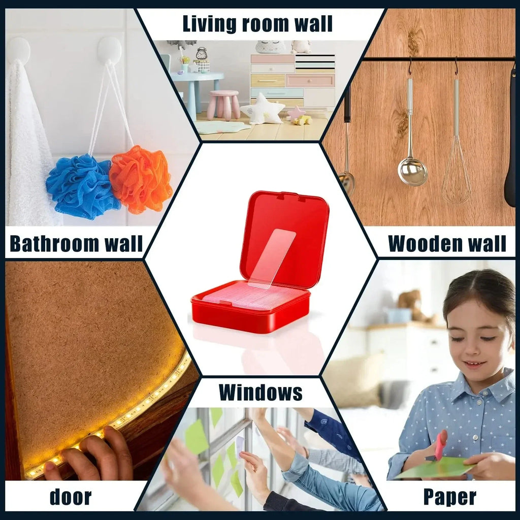 300Pcs Double Sided Adhesive Tape Nano Reusable Super Strong Transparent Wall Stickers WaterProof Widely Used Wall Mount Sticker