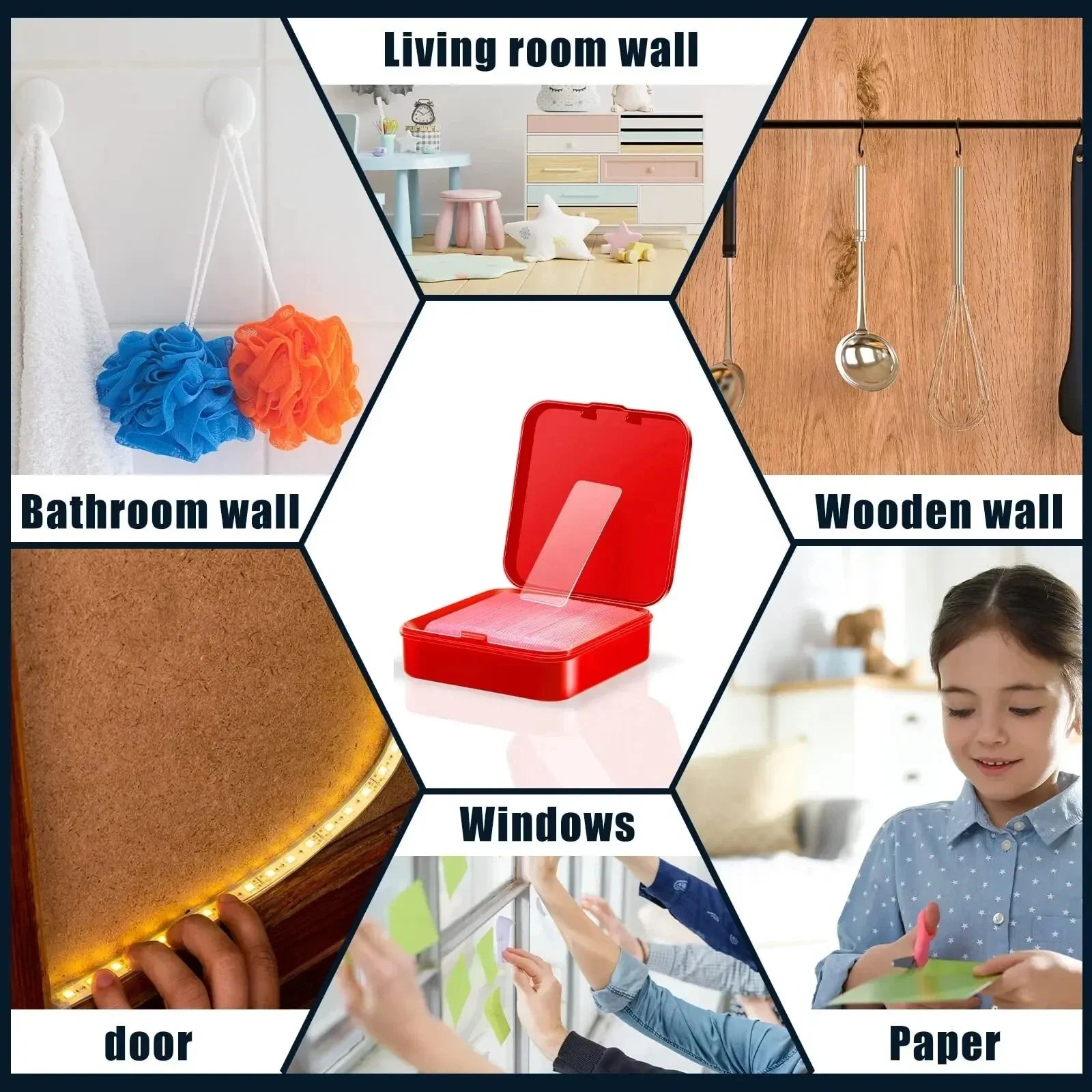 300Pcs Double Sided Adhesive Tape Nano Reusable Super Strong Transparent Wall Stickers WaterProof Widely Used Wall Mount Sticker