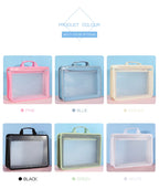 Transparent A4 Handbag Six Colors Large Capacity Waterproof Documents Students Business Portable Bag