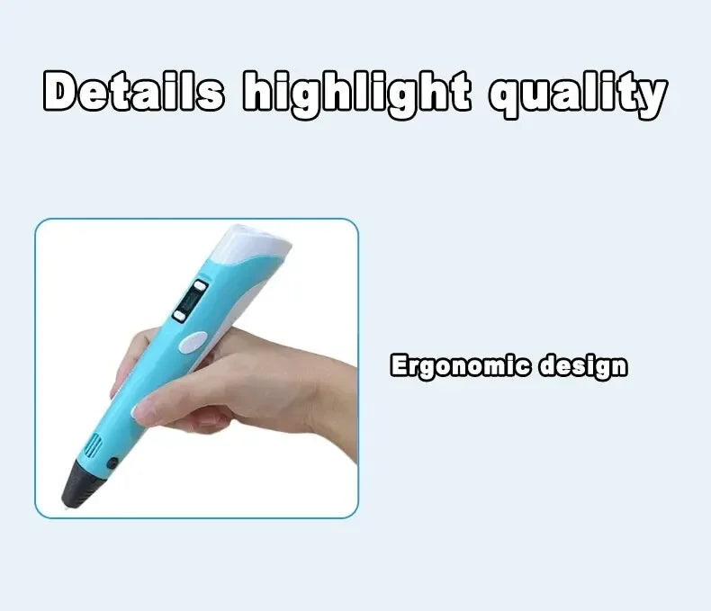 USB 3D Printing Pen Drawing 9M PLA Children's 3D Graffiti Drawing Pen Toy Smart Gift DIY Art Tool Birthday Christmas Gift