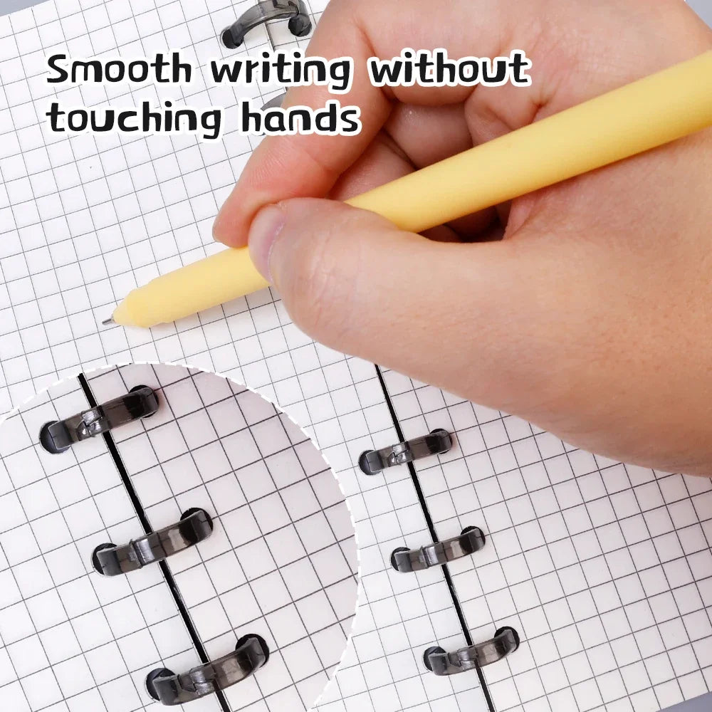 Loose Leaf Binders 5 Colors 3-hole Book Rings Translucent Binding Spines Combs Snap Split for DIY Diary Scrapbook School Supply