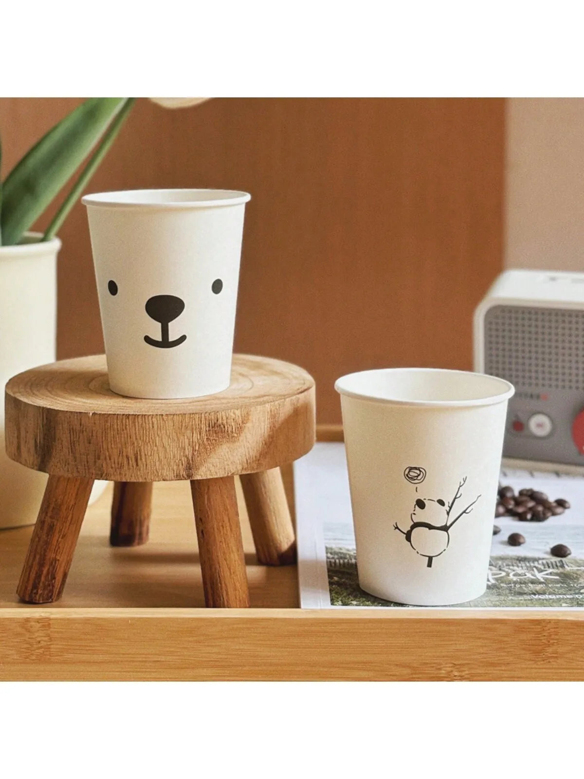 Simple Style Paper Cups, Thickened Office Home Commercial Beverage, Anti-Slip Anti-Leak 250ML, Durable Disposable Drinkware